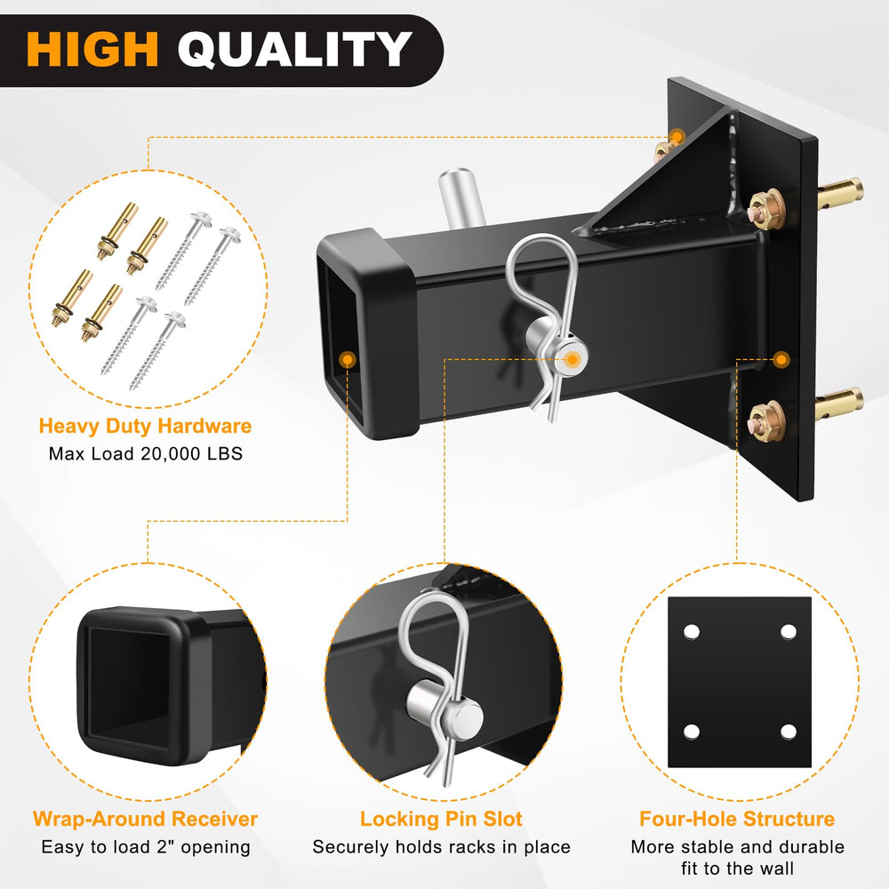 DACK mounted on a garage wall with hitched accessory showing convenient installation