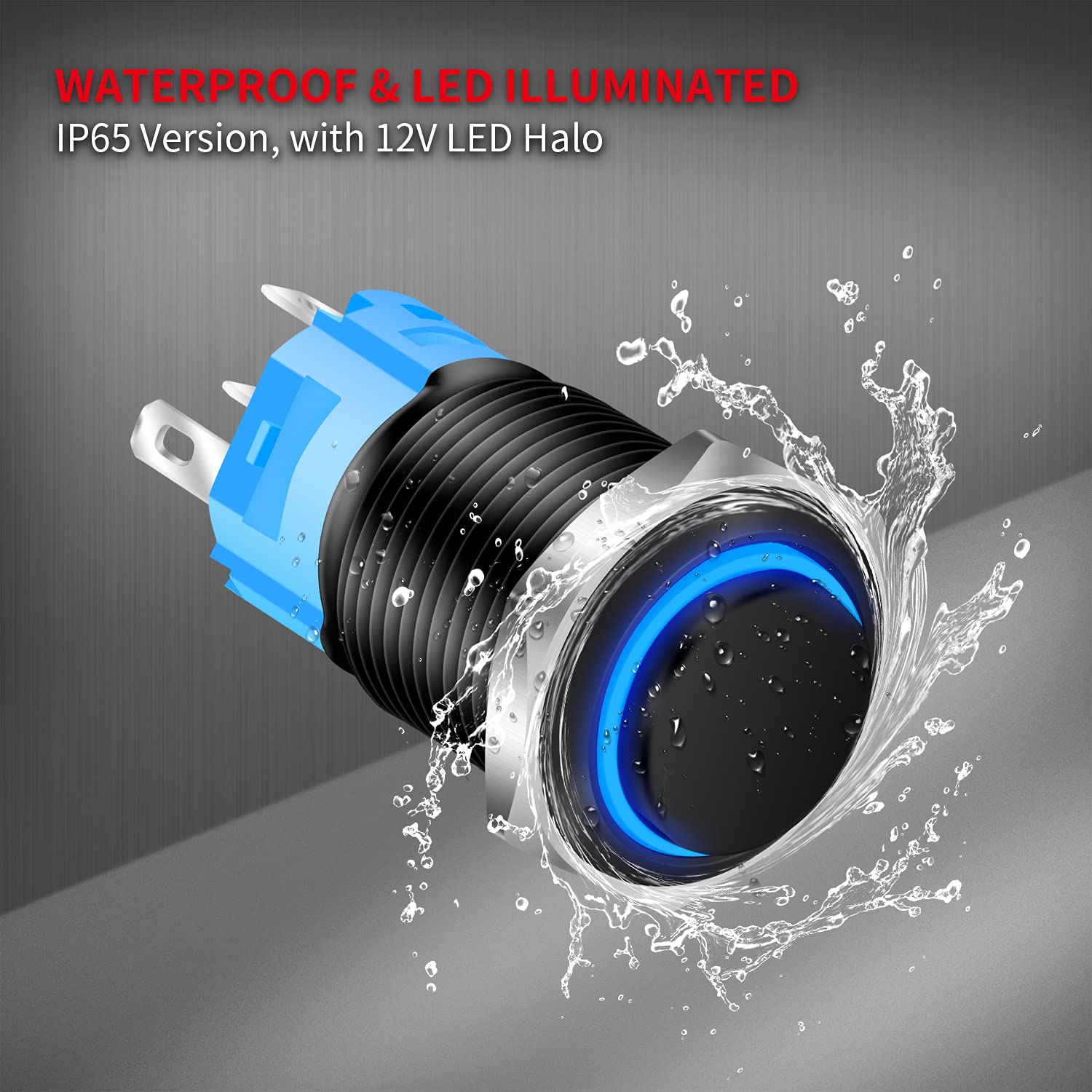 DAIERTEK closeup of blue LED illuminated for clear visual feedback