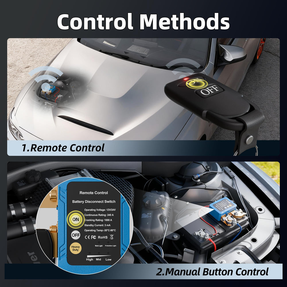 DAIERTEK LED indicator panel detail showing voltage alerts for quick battery checks