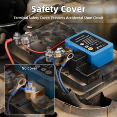 DAIERTEK remote control with included battery clamps illustrating tool-free installation benefit
