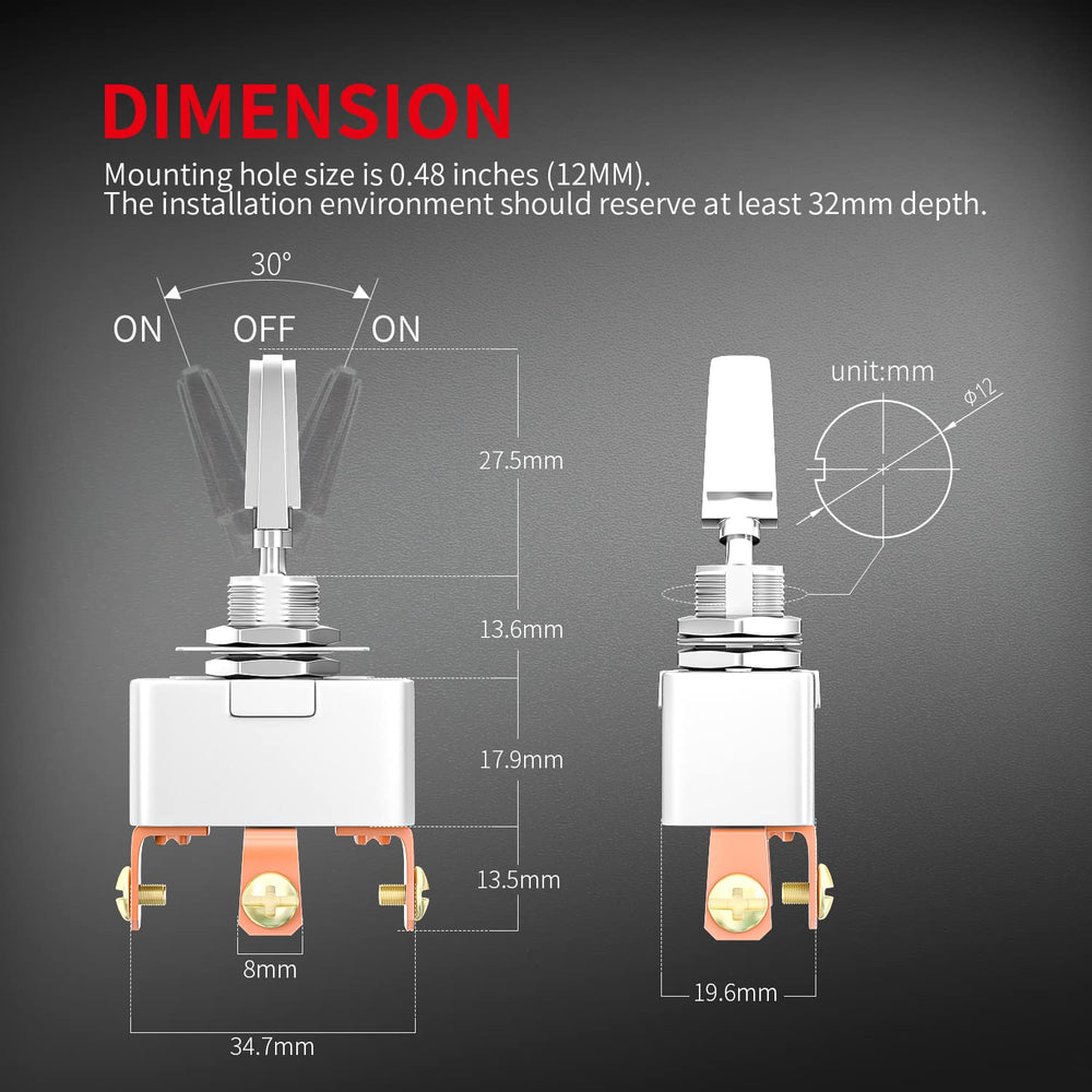 DAIERTEK view of screw terminals showing secure copper connections for reliability