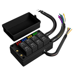 DaierTek front panel view showing organized fuse and relay layout for easy service