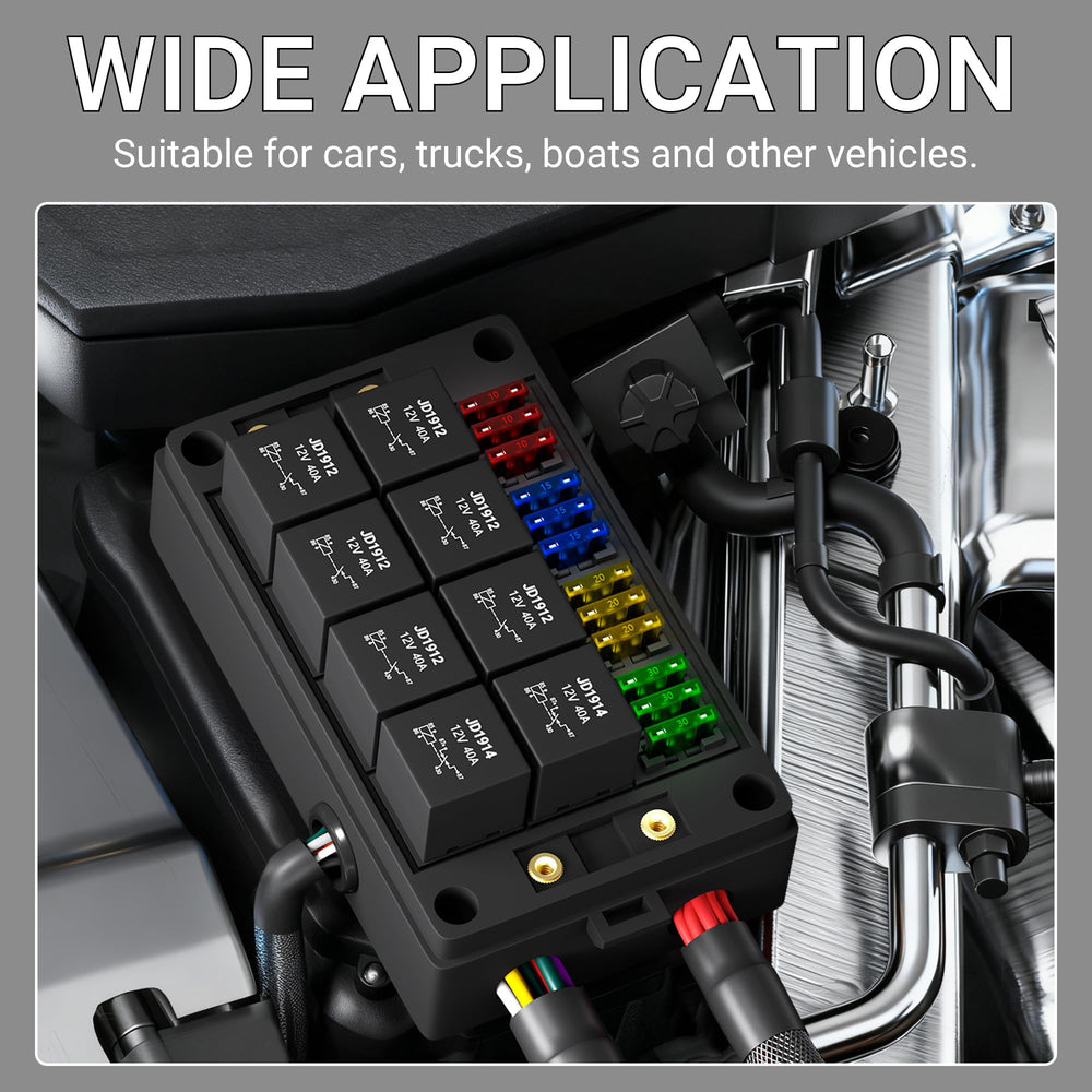 DaierTek label and fuse slots detail showing accessible ATC/ATO fuses for quick replacement