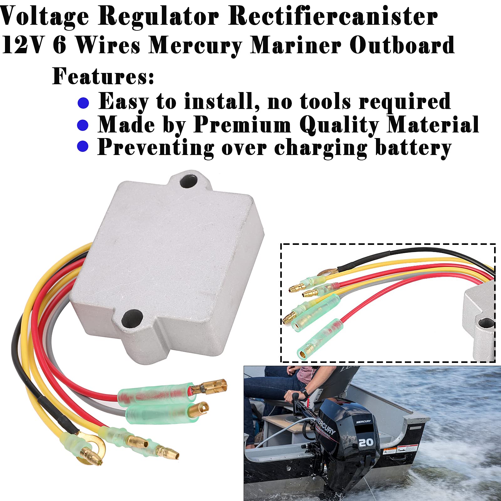 Danbojit regulator installed on outboard alternator demonstrating direct-fit compatibility