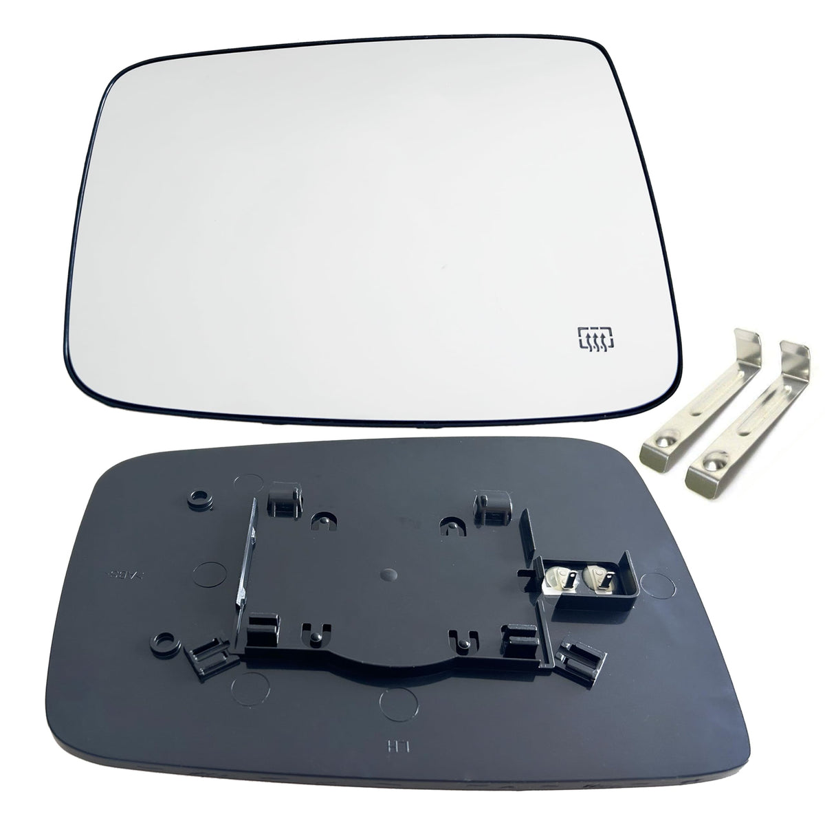 Danbojit front view heated mirror glass showing clean reflective surface and fit