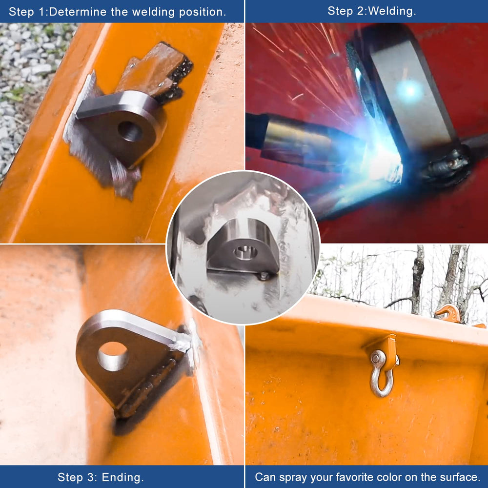 Danti clevis mounts welded to bumper demonstrating dependable recovery points