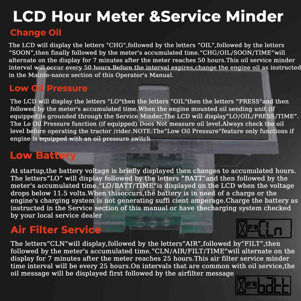 Daposhac hour meter installed in Cub Cadet dash for seamless OEM-like fit