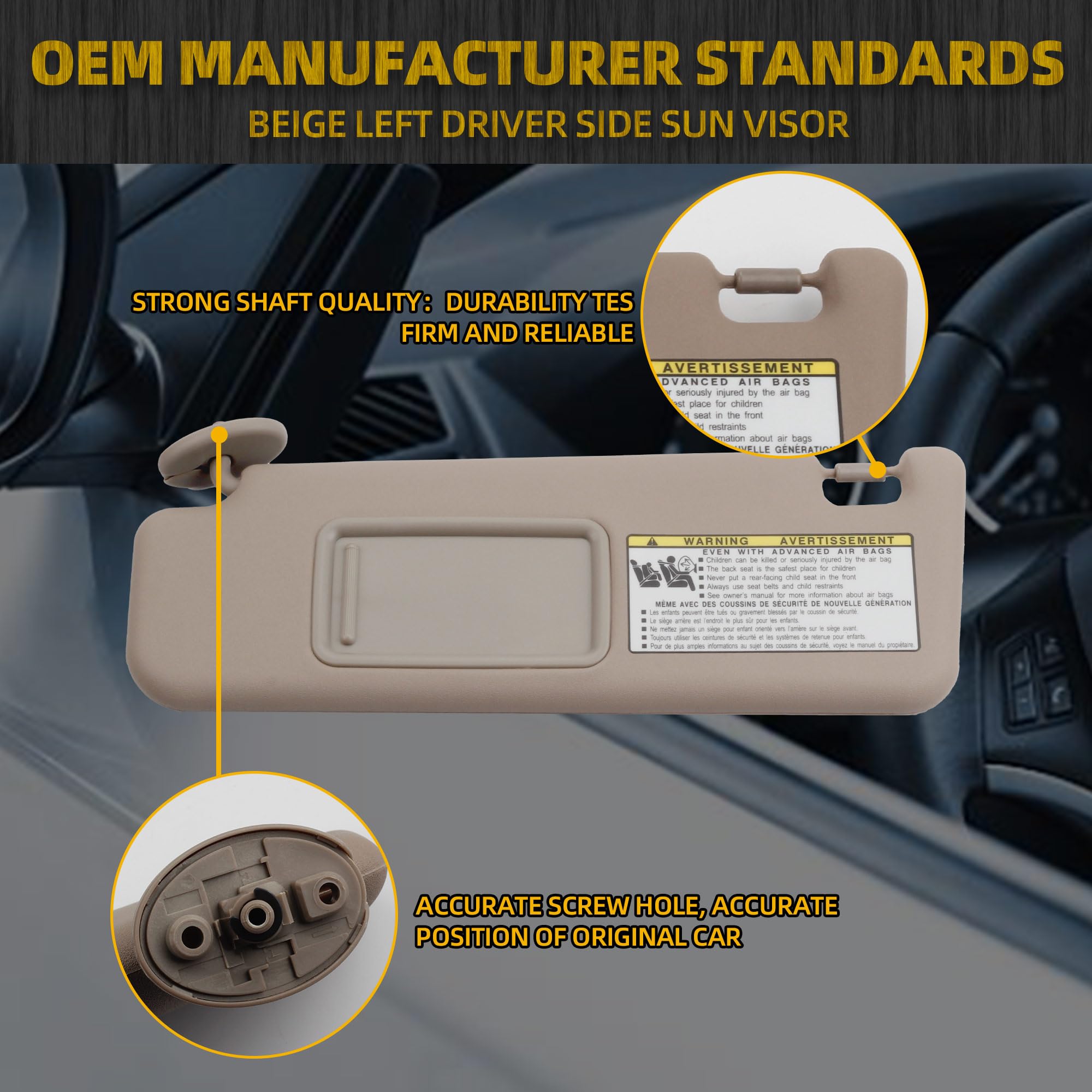 Dasbecan visor installed in Toyota 4Runner driver position illustrating correct fit