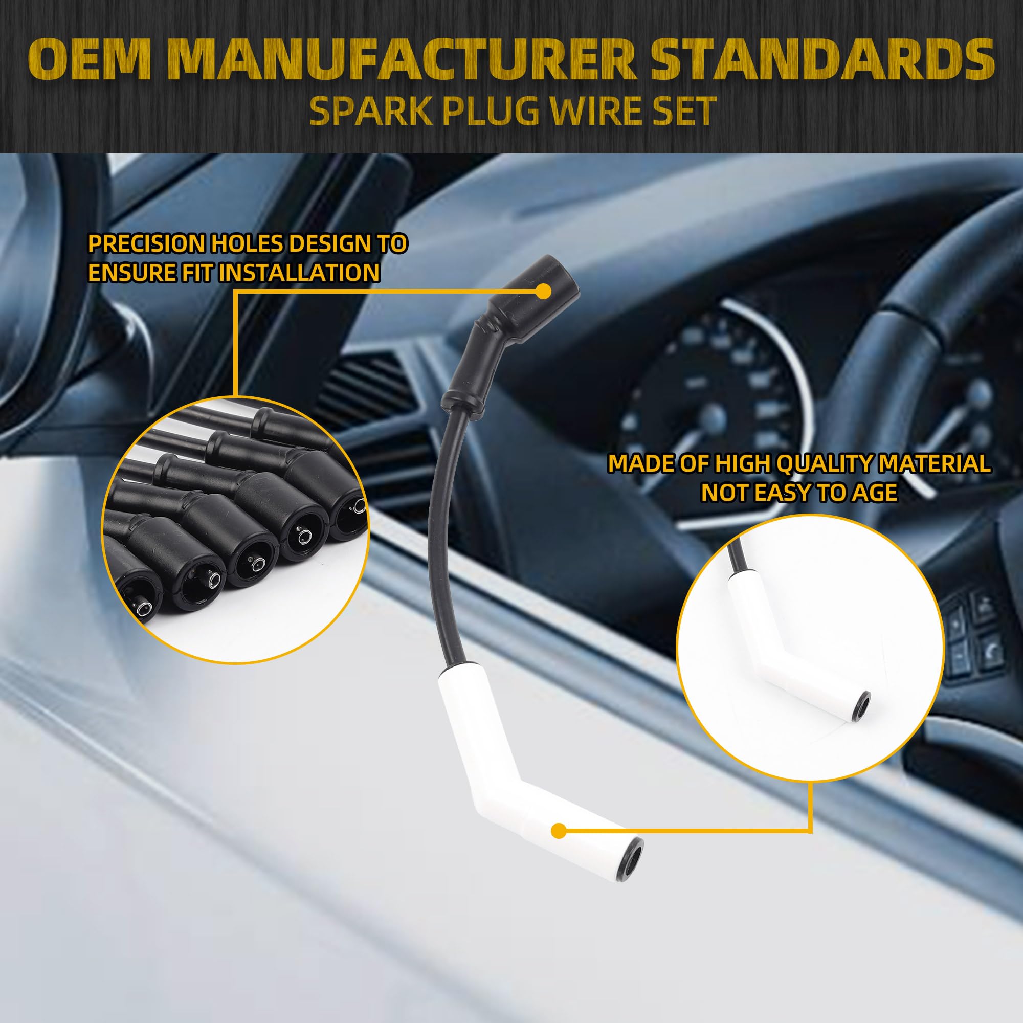Dasbecan wire length scale comparison demonstrating accurate OEM fitment
