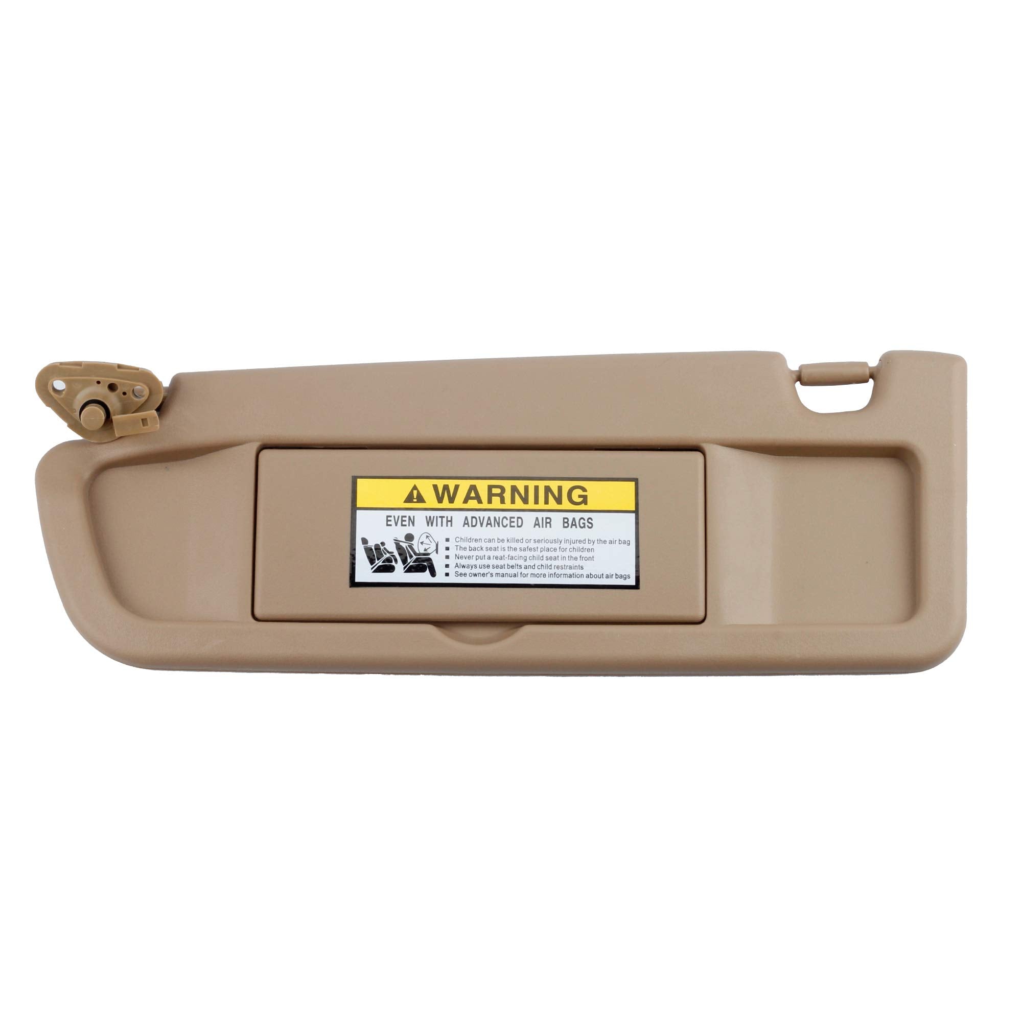 Dasbecan driver sun visor front view showing beige finish and OEM fit