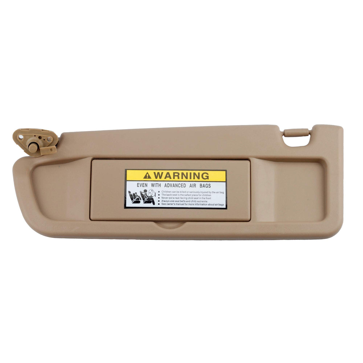Dasbecan driver sun visor front view showing beige finish and OEM fit