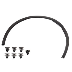 Dasbecan packaging showing front-right fender trim and included clips, ready for install