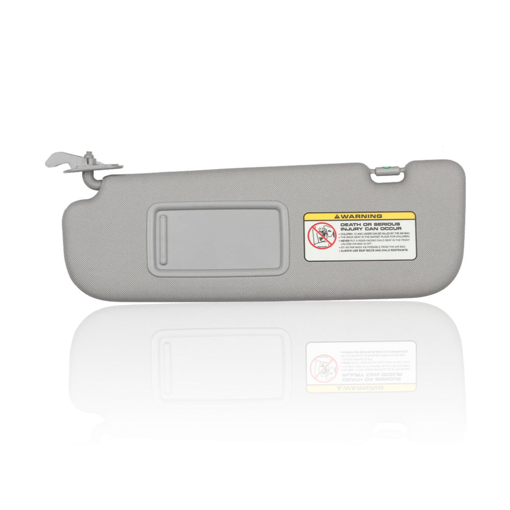 Dasbecan left sun visor front view showing gray finish and fit