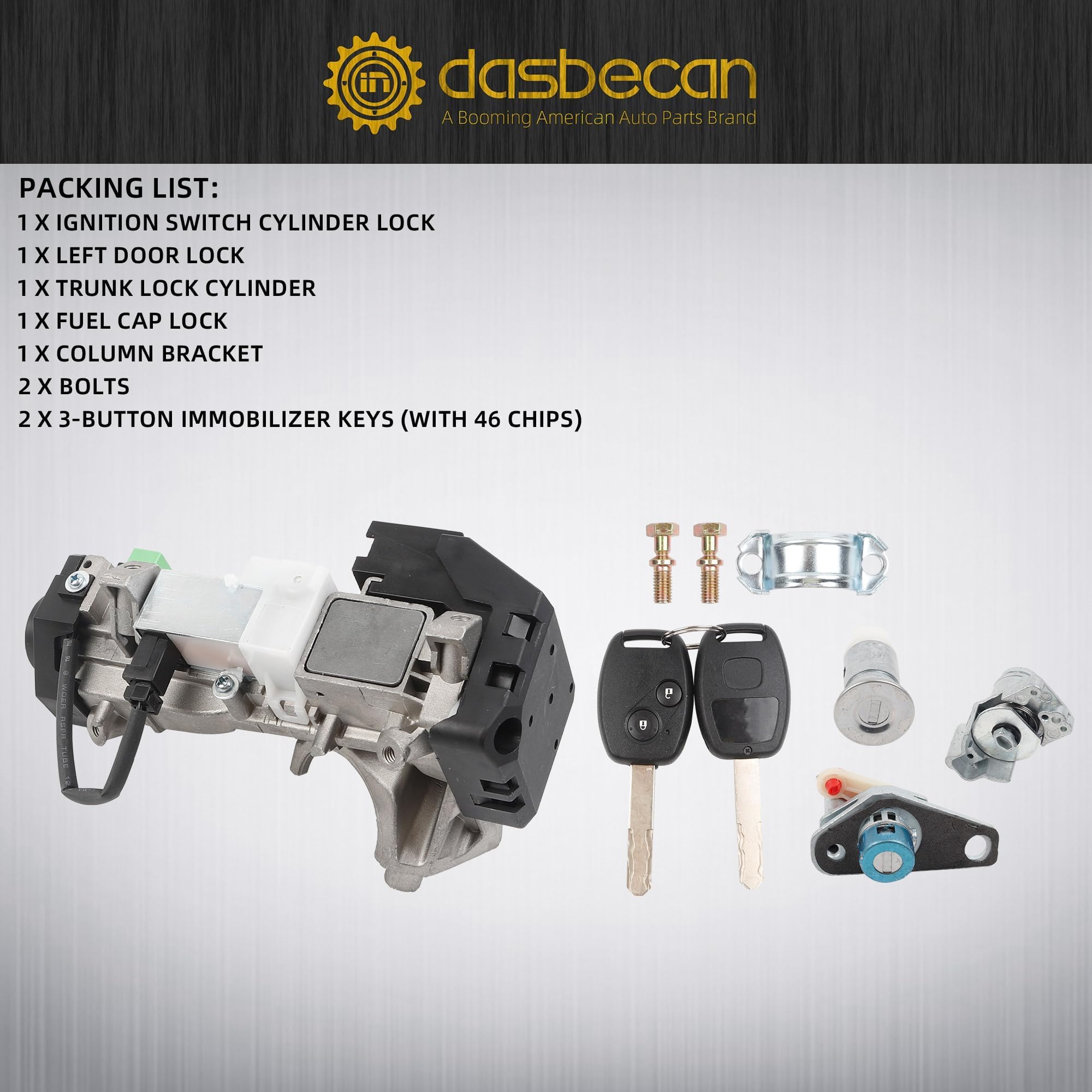 Dasbecan ID46 transponder keys shown with buttons, ready for professional programming