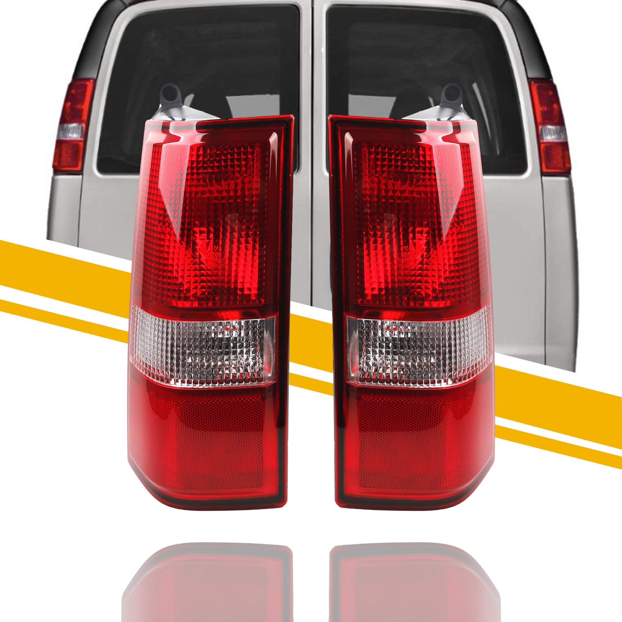 Dasbecan front view of both taillights showing exact fit and improved visibility