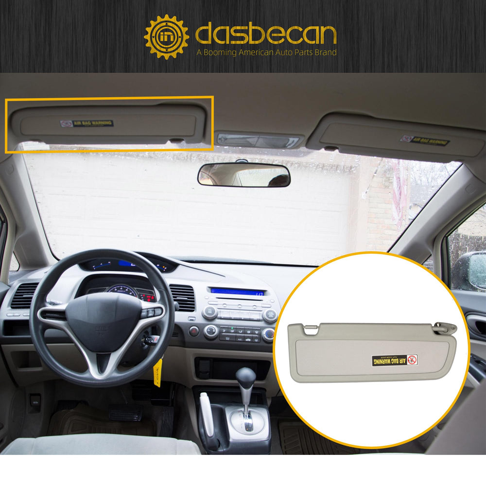 Dasbecan visor mounting points detail showing secure fit and easy installation