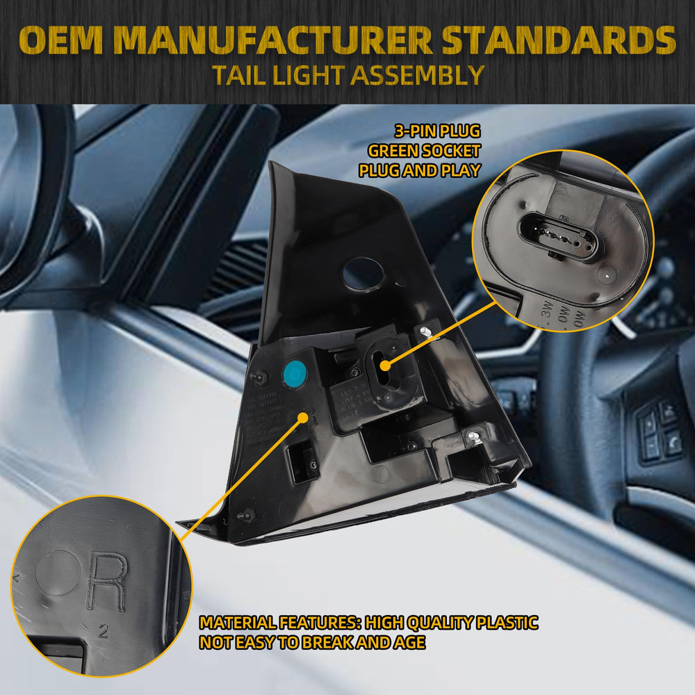 Dasbecan tail light beside ruler showing dimensions for correct fitment benefit