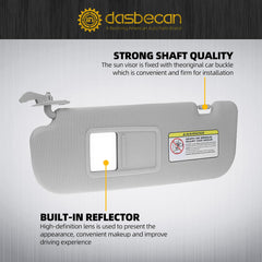 Dasbecan visor mounted in car driver view improving sun protection