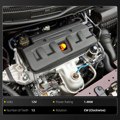 Dasbecan starter label and specs view confirming voltage and power ratings