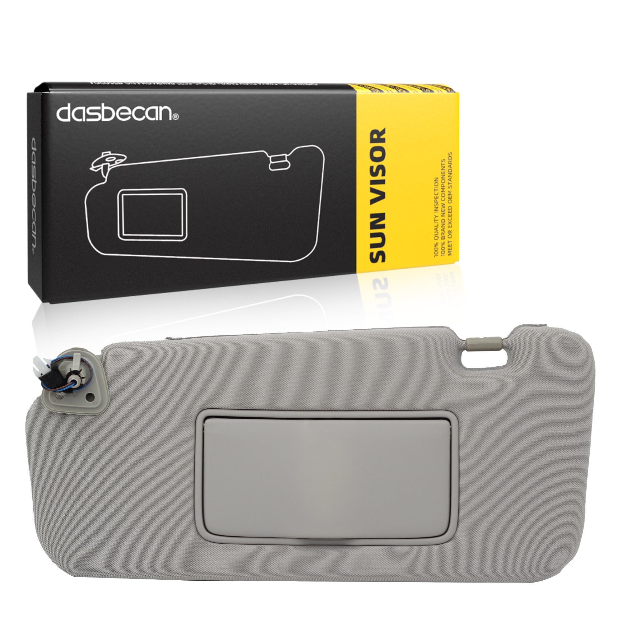 Dasbecan sun visor front view showing clean finish and OEM look for easy replacement