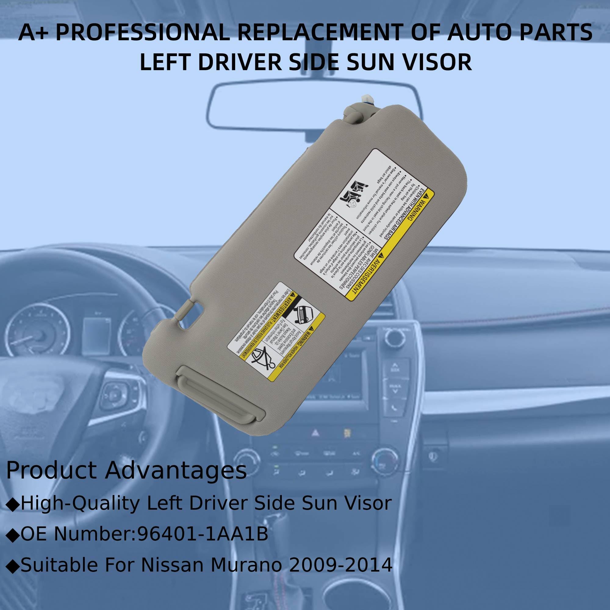 Dasbecan visor installed on Nissan Murano driver side demonstrating precise fit