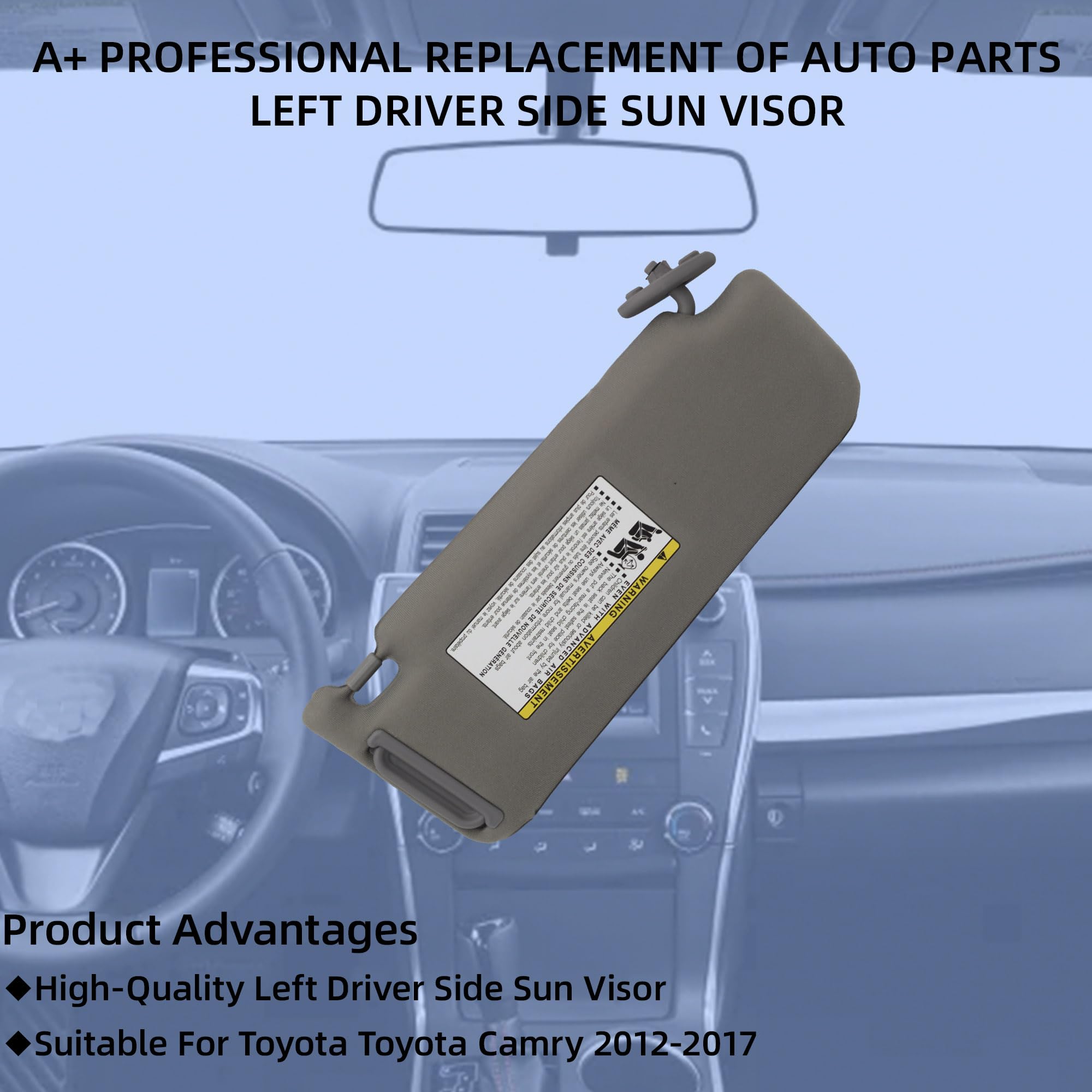 Dasbecan sun visor mounting detail highlighting pre-drilled screw holes for easy OEM-aligned installation