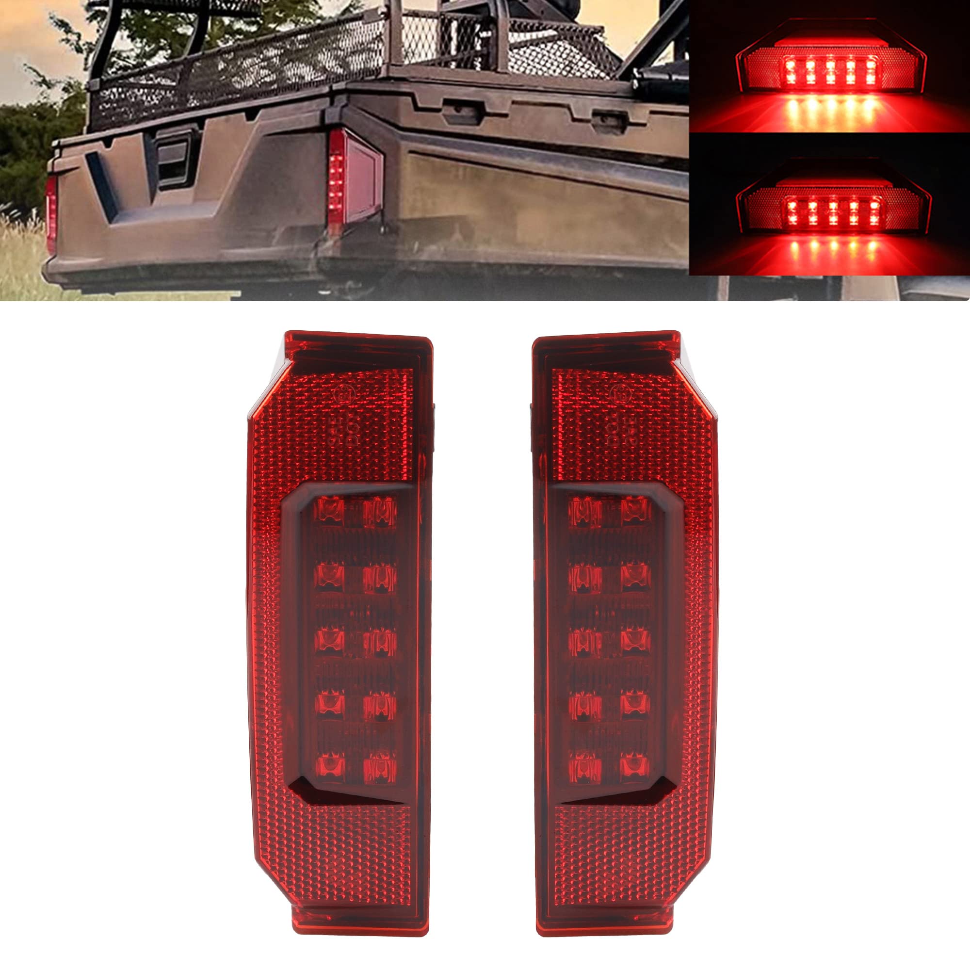 Dasbecan front view of tail lights showing complete assembly and fit