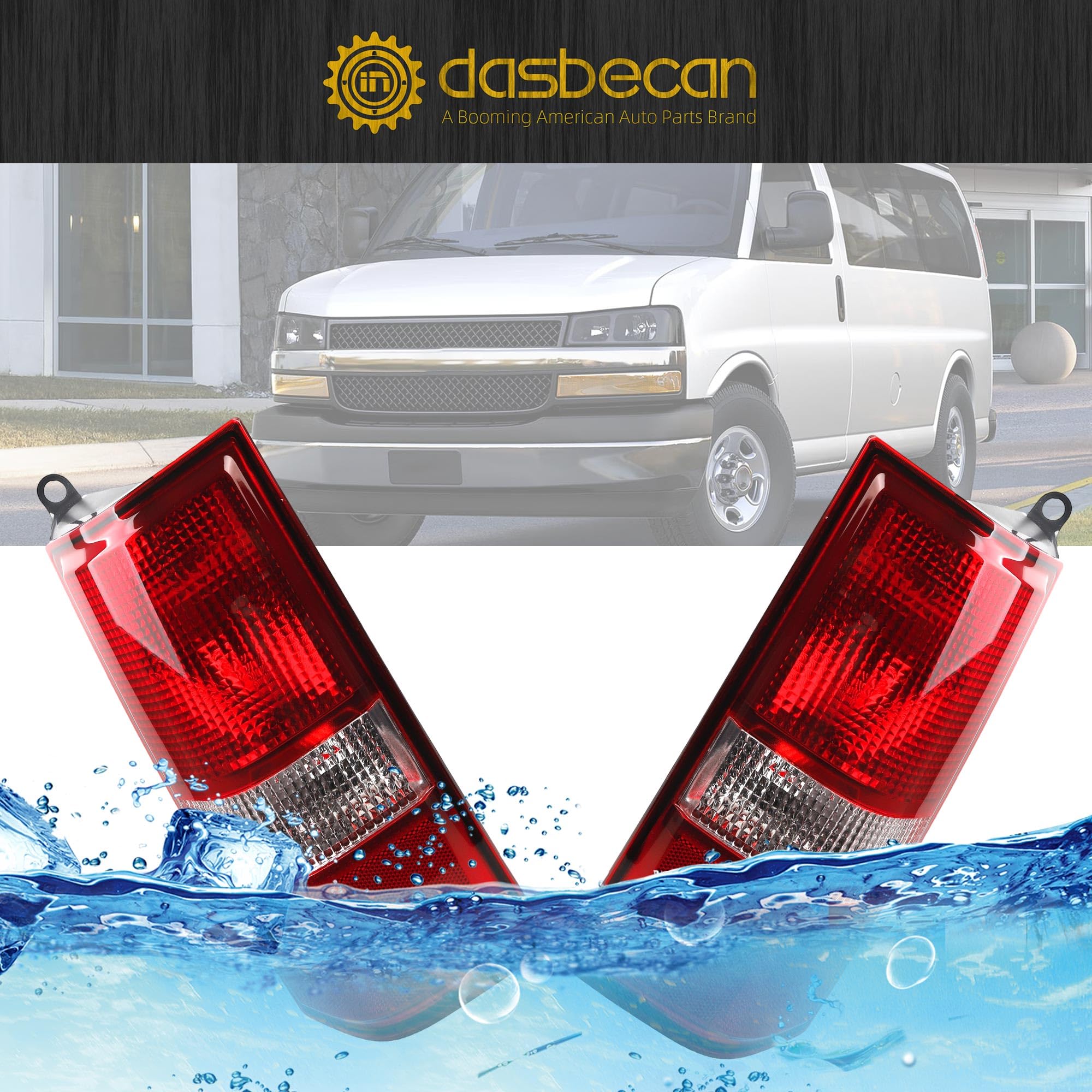 Dasbecan illuminated taillight at night showing bright halogen visibility