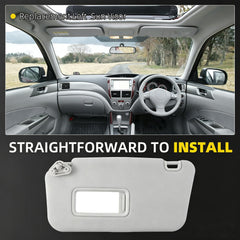 Dasbecan visor installed in Forester driver position restoring sun protection