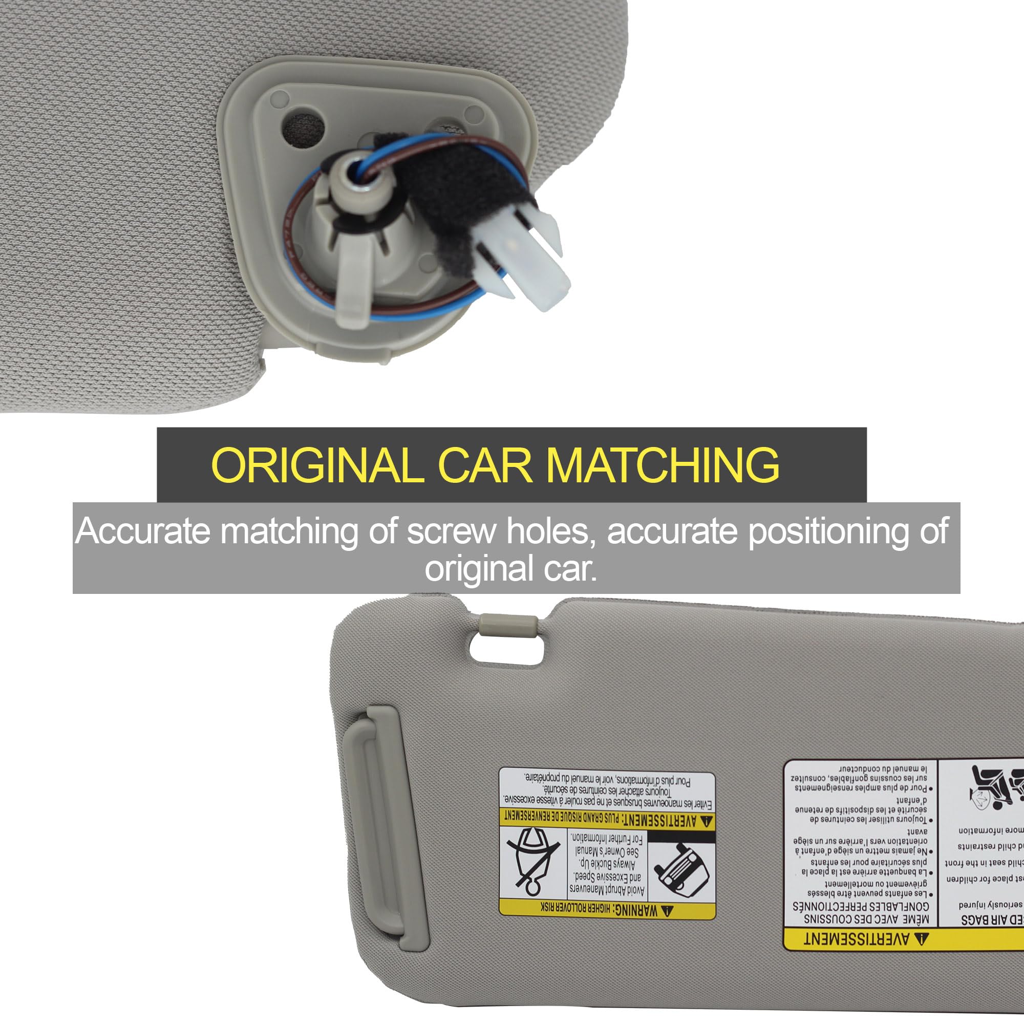 Close-up of Dasbecan visor light and mirror showing clear illumination benefit