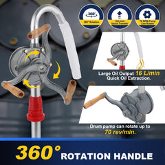 DASBET adjustable aluminum suction pipe demonstrating fit for multiple drum depths