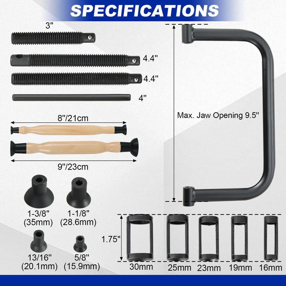 DASBET collets and extension rods laid out for size selection and fit