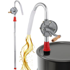 DASBET front view of aluminum rotary hand crank pump showing compact design and durability