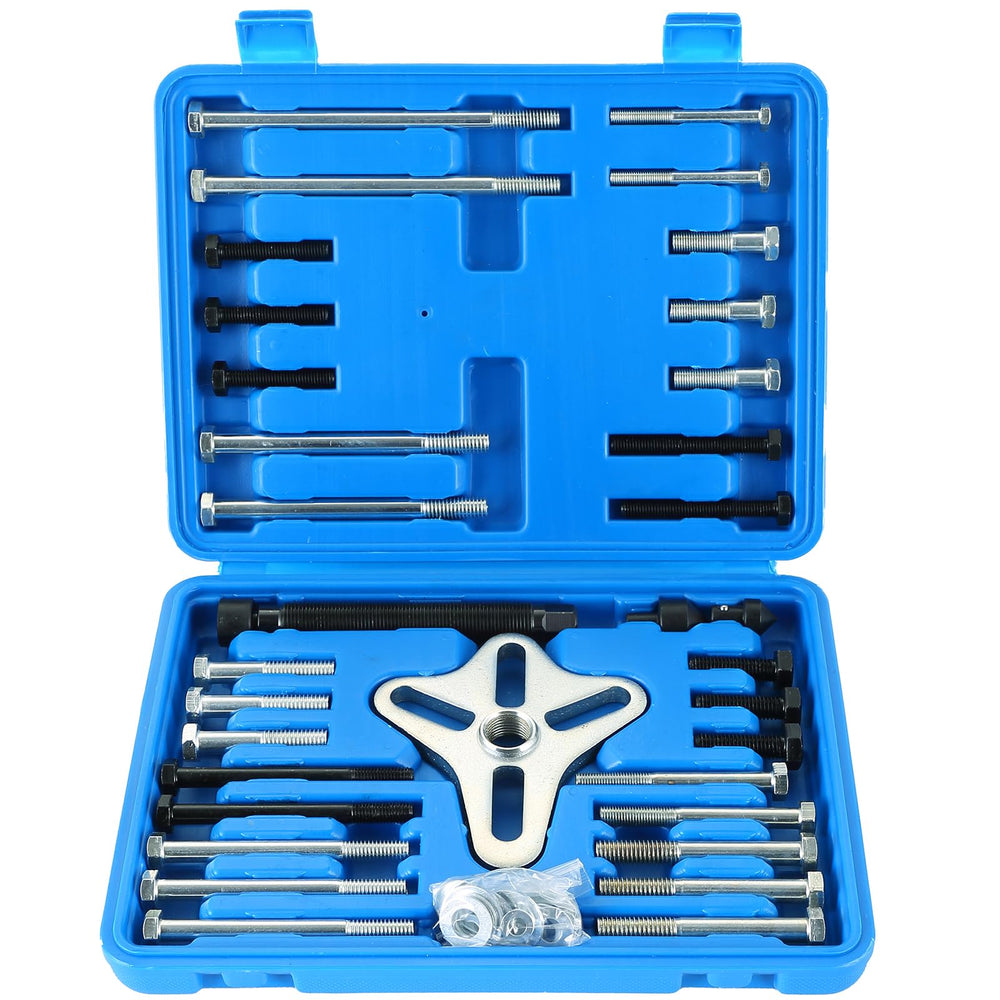 DASBET front view of complete puller kit showing organized components and quick identification benefit