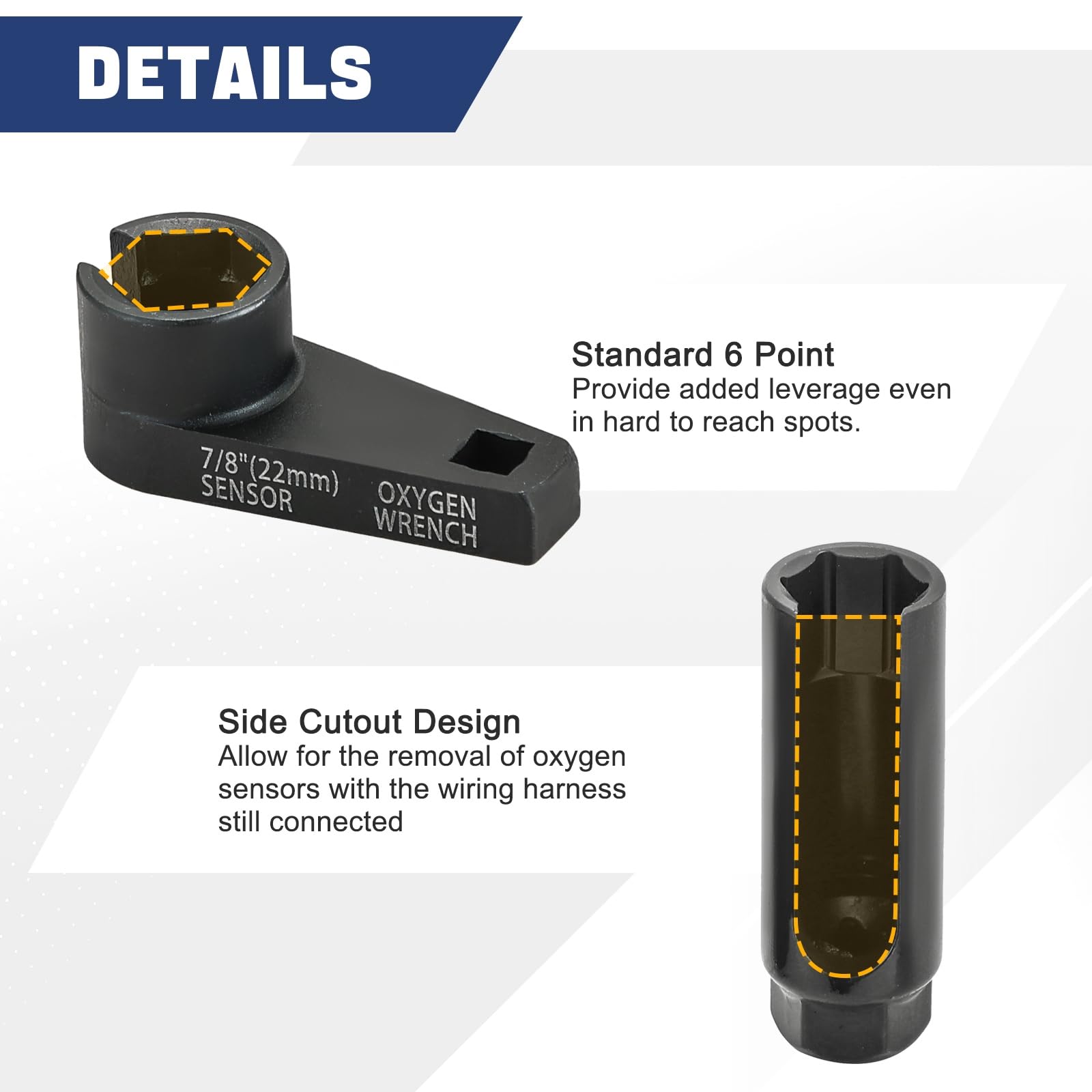 DASBET offset socket reaching recessed sensor delivering extra leverage in tight space