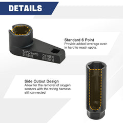 DASBET offset socket reaching recessed sensor delivering extra leverage in tight space