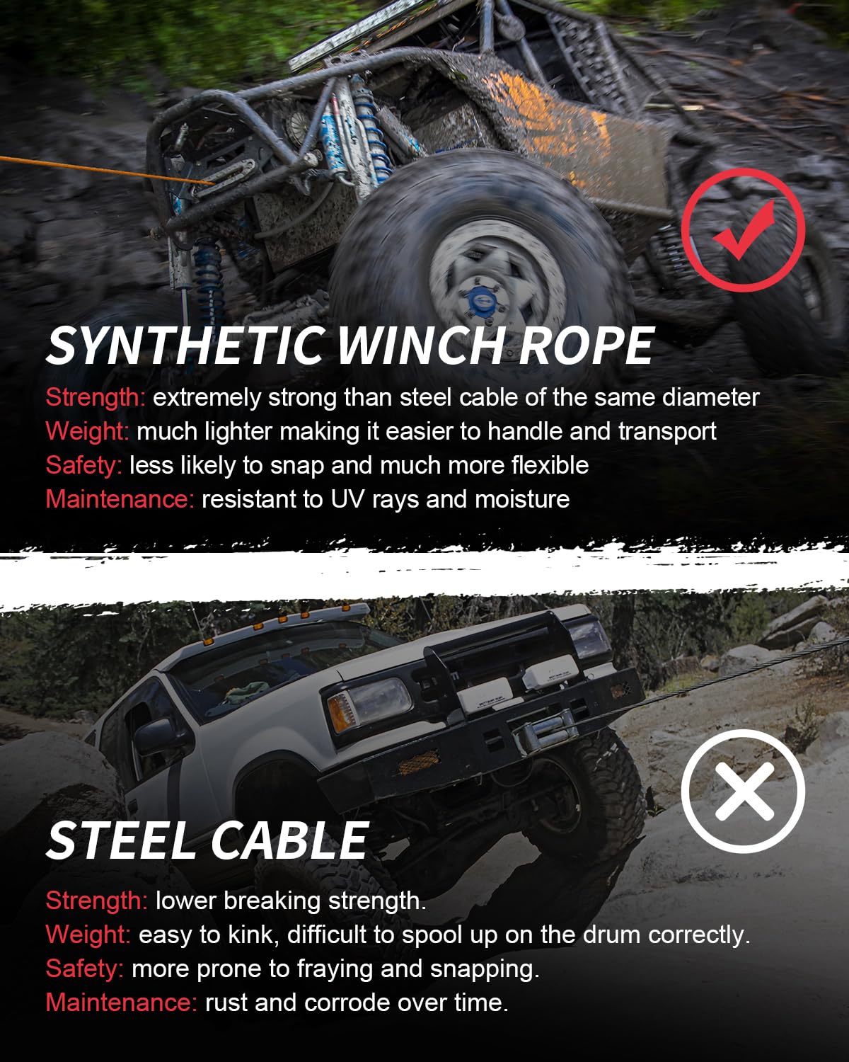 DAYDOOR rope attached to ATV during recovery, shows practical off-road use