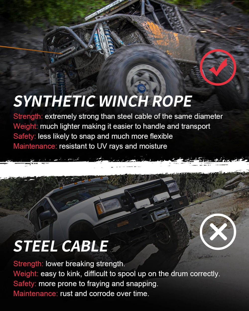 DAYDOOR rope attached to ATV during recovery, shows practical off-road use