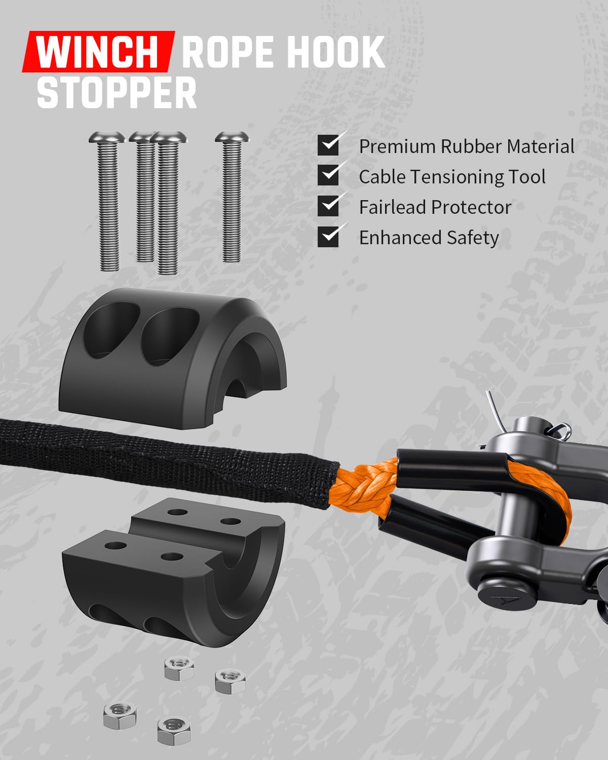 DAYDOOR orange winch rope floating on water, demonstrates buoyancy advantage