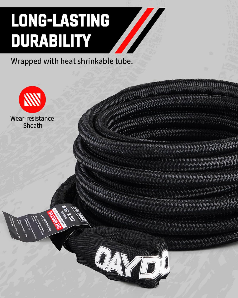 DAYDOOR rope floating on water to show visibility and water recovery advantage