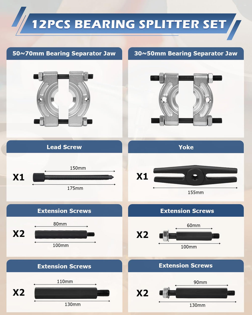 DAYUAN close-up of bearing separator jaws showing durable bite and fit