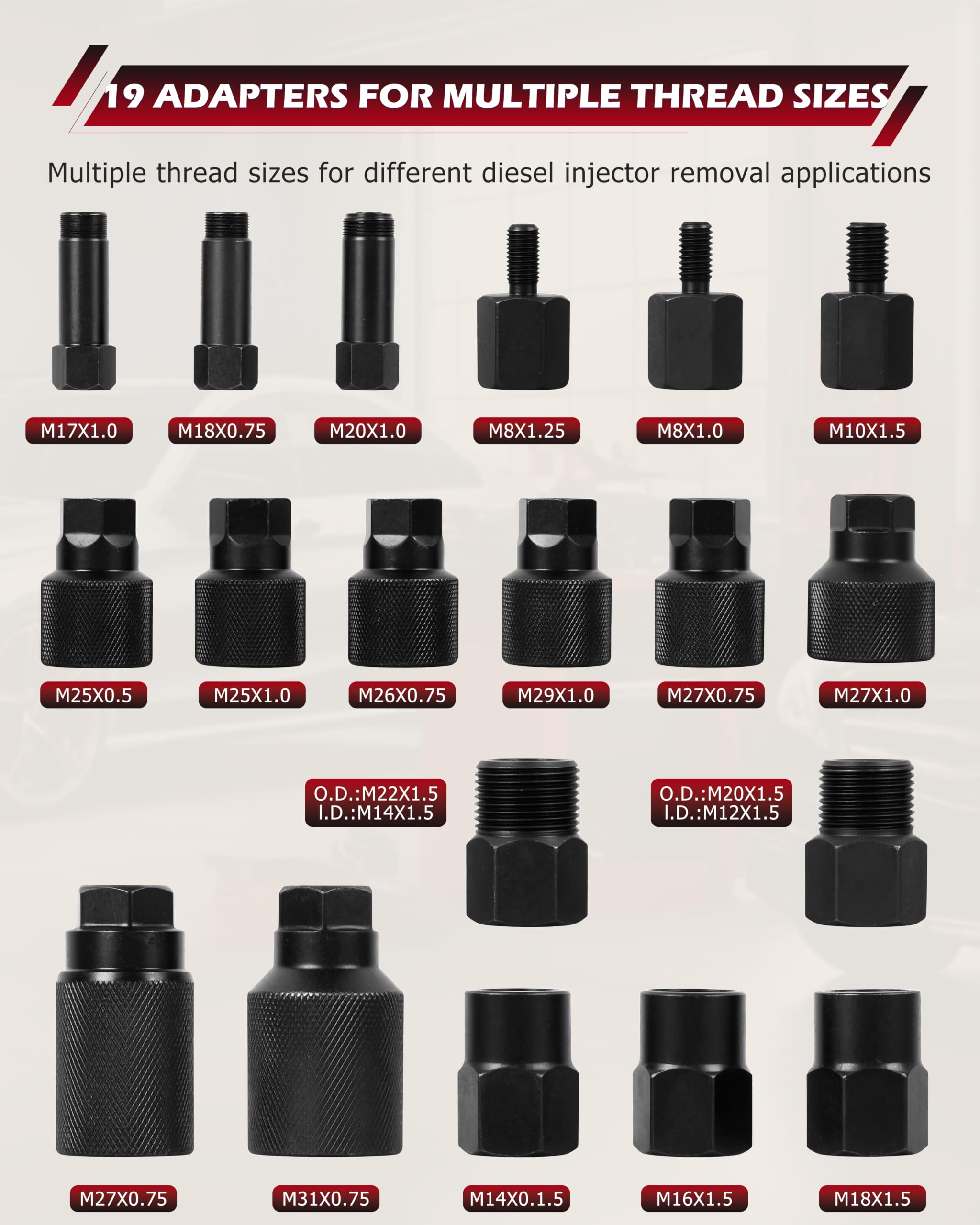 DAYUAN close-up of vibration head shows durable tip for effective injector loosening