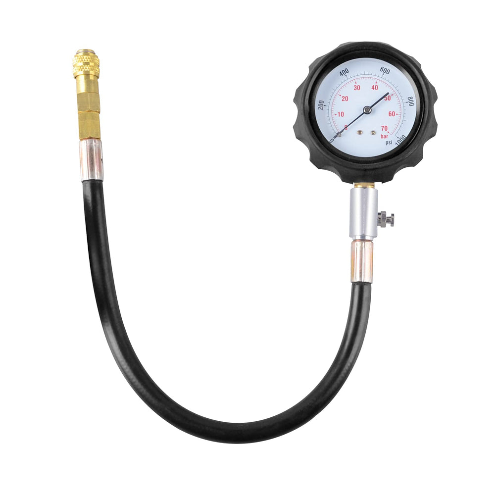 DAYUAN kit attached to engine port illustrating real-world compression testing