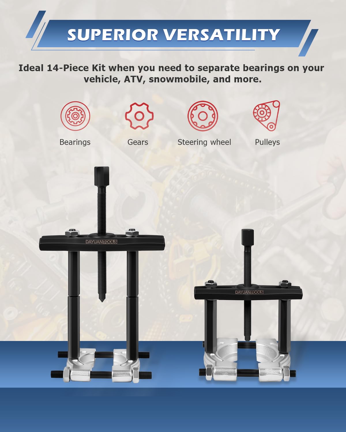 DAYUAN push-puller legs displayed to show flexible puller configurations