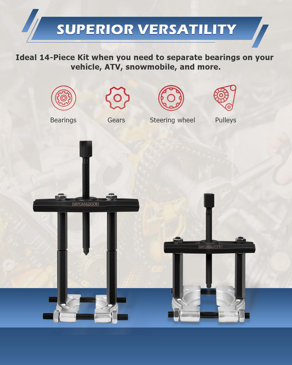 DAYUAN push-puller legs displayed to show flexible puller configurations