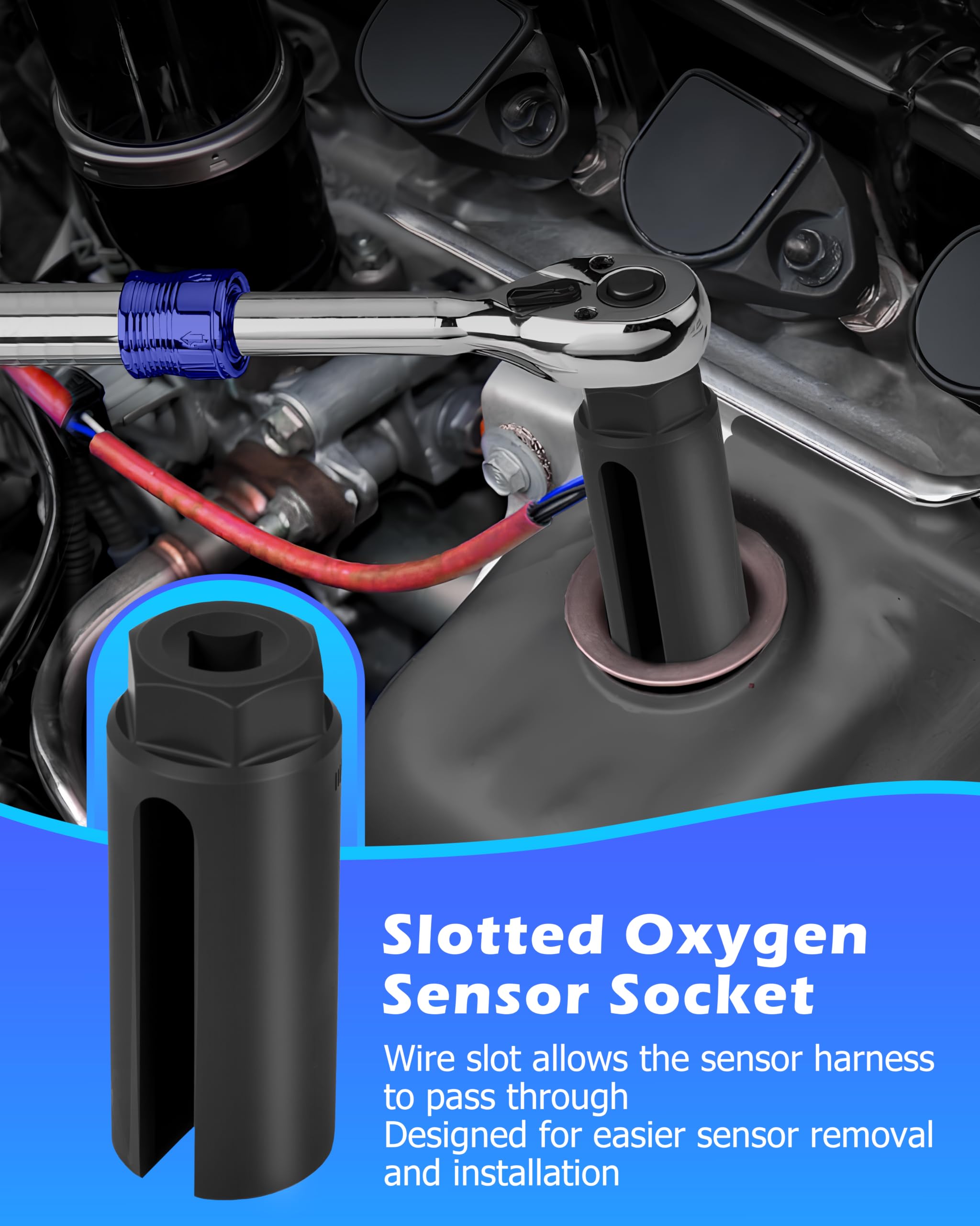 DAYUAN sockets beside a ratchet for clear size and scale reference
