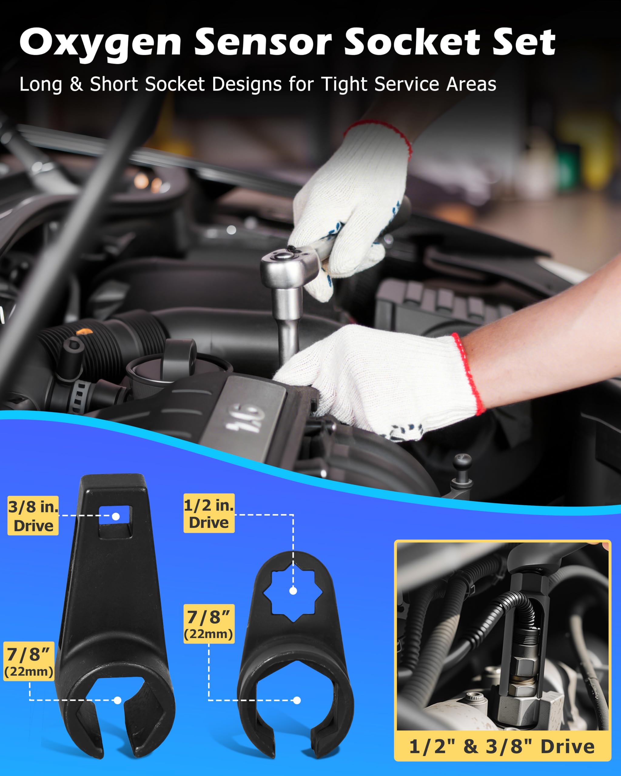 DAYUAN socket engaged on an oxygen sensor demonstrating safe removal