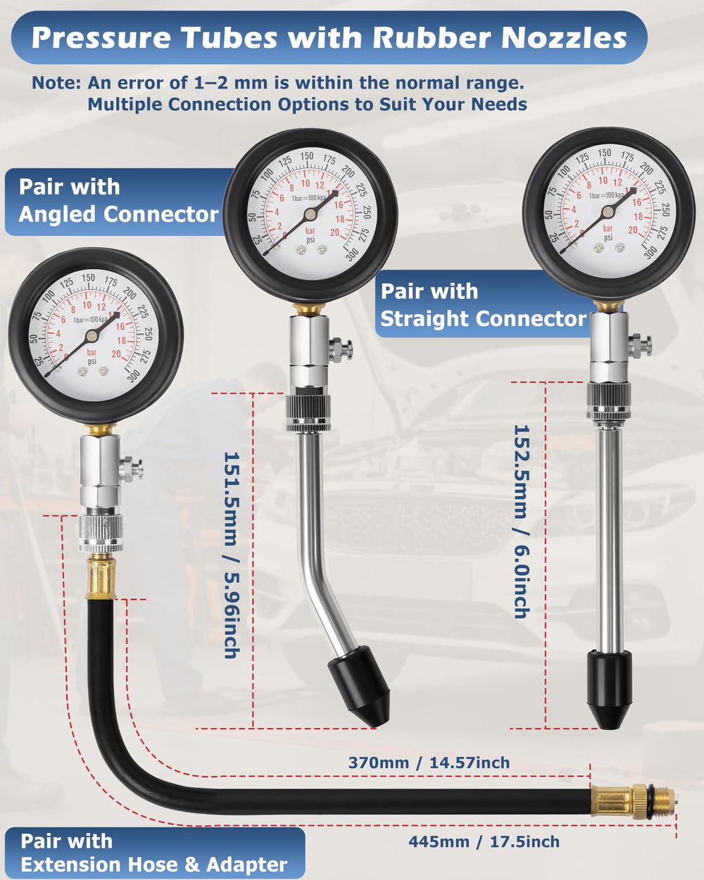 DAYUAN 14mm and 18mm spark plug adapters displayed for common plug sizes