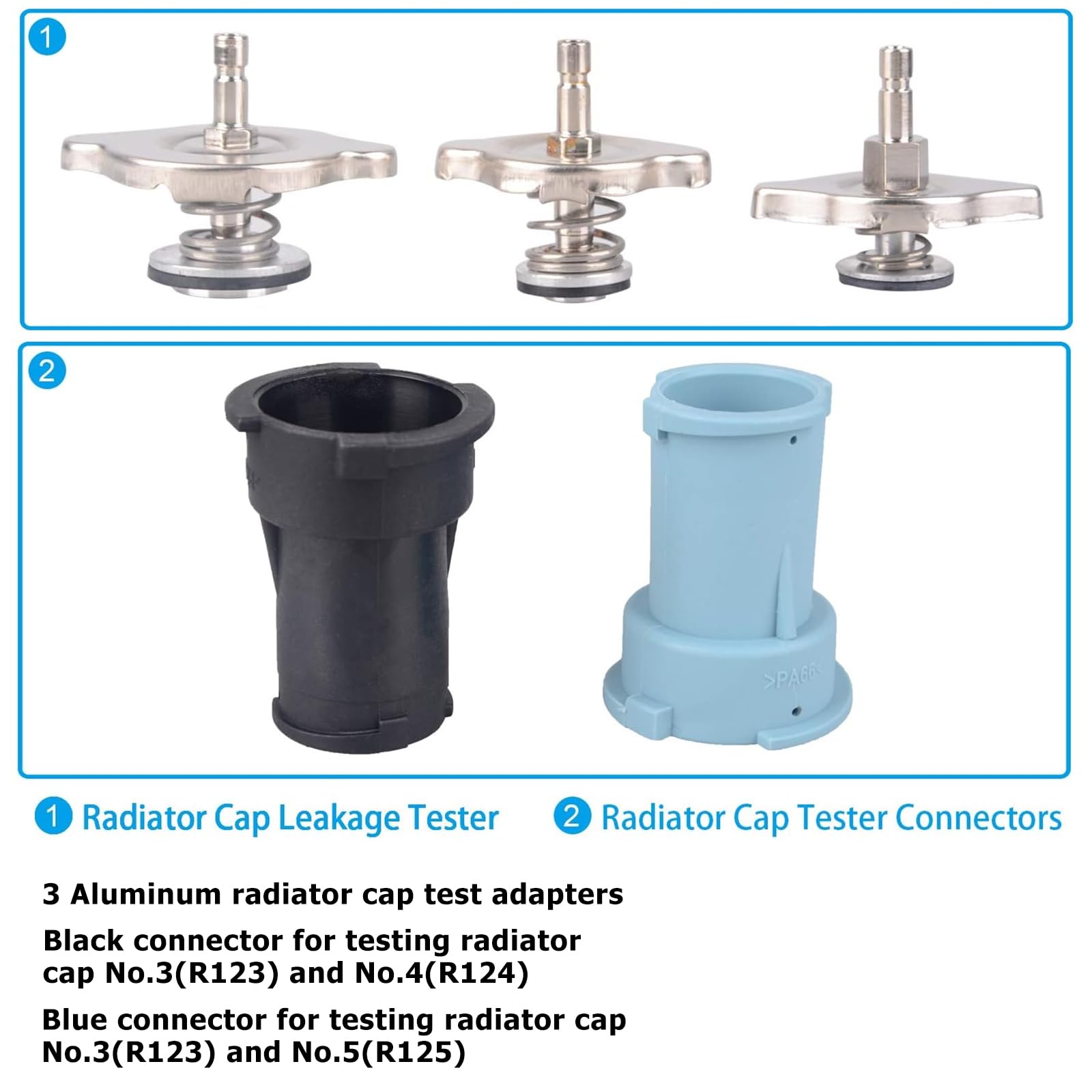 DAYUAN vacuum purge and refill fittings shown attached to a coolant tank for efficient air removal
