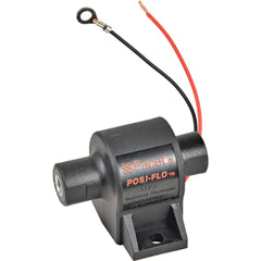 DB Electrical Facet POSI-FLO front view showing compact pump and threaded fitting for easy installation